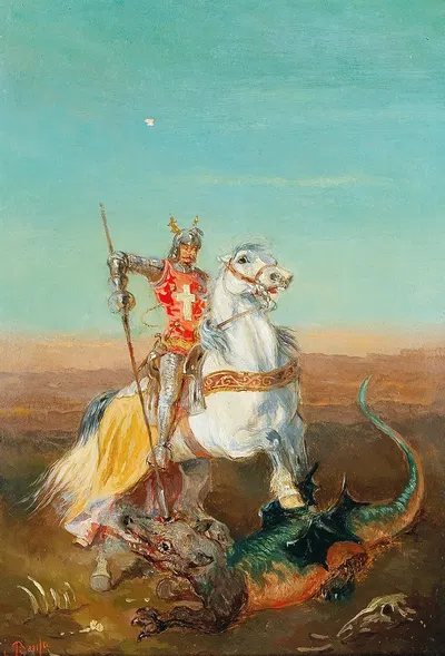 St George And The Dragon by Александр фон Бенса — digital art print download
