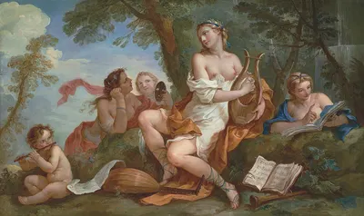 A Personification Of Music by Шарль-Жозеф Натоир, 1738 — digital art print download