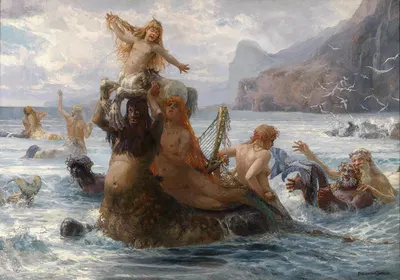 Cörlin Nixen Und Kentauren Beim Bade by Ernst Albert Fischer — digital art print download