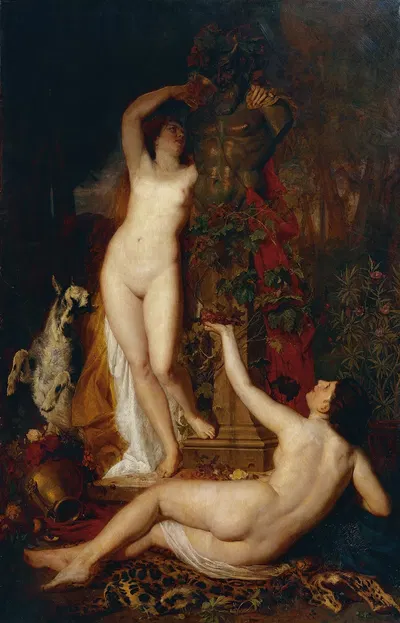 Two Bacchants by Эугениус Феликс, 1874 — digital art print download
