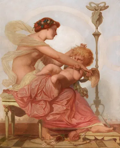 Cupid And Psyche by Eugene Froment Delormel — digital art print download