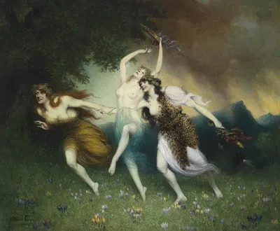 Fliehende Nymphen by Фердинанд Лике — digital art print download