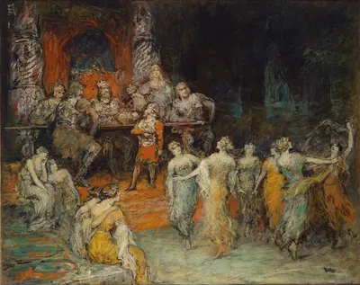 Zwergenkönig Laurin Am Hof Des Dietrich Von Bern by Ferdinand Leeke — digital art print download