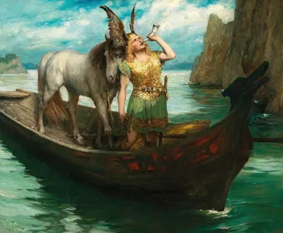Richard Wagner, Götterdämmerung, Act I, Siegfried’s Rhine Journey by Ferdinand Leeke — digital art print download
