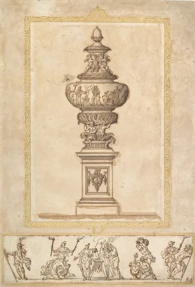 Study of an Urn; Study for the Frieze Decoration around the Urn by Edward Pierce the younger — digital art print download
