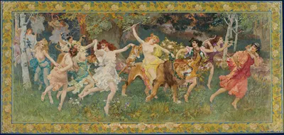 La Fête Des Bois, Les Bacchantes by Frederick Arthur Bridgman — digital art print download
