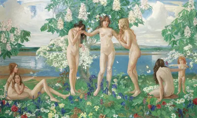 The Three Graces by J. Franklin Kershaw, 1915 — digital art print download