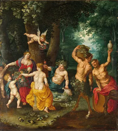 The Feast Of Bacchus by Ян Брейгель младший — digital art print download