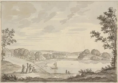 View of Naesse castle with Lake Furesø from the West by Эрик Паулсен — digital art print download