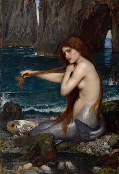 A Mermaid by John William Waterhouse, 1900 — digital art print download