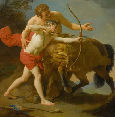 The Centaur Chiron Instructing Achilles by Louis-Jean-François Lagrenée — digital art print download