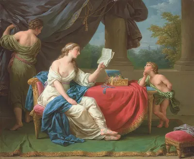 Penelope Reading A Letter From Odysseus by Louis-Jean-François Lagrenée — digital art print download