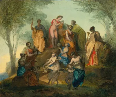 Apollo And The Nine Muses On Mount Parnassus by Пьер-Поль Прудон — digital art print download