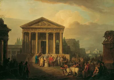 Sacrifice In Front Of A Roman Temple by Винценц Фишер, 1791 — digital art print download