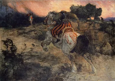Astolf Riding Away with the Head of Orill by Arnold Böcklin, 1873 — digital art print download