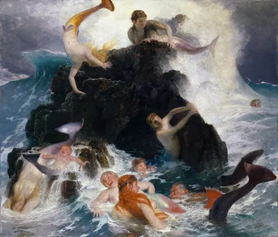 Play of the Nereides by Arnold Böcklin, 1886 — digital art print download