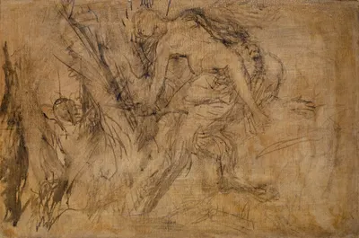 Study for 'Nymph on the Shoulders of Pan' by Arnold Böcklin, 1874 — digital art print download