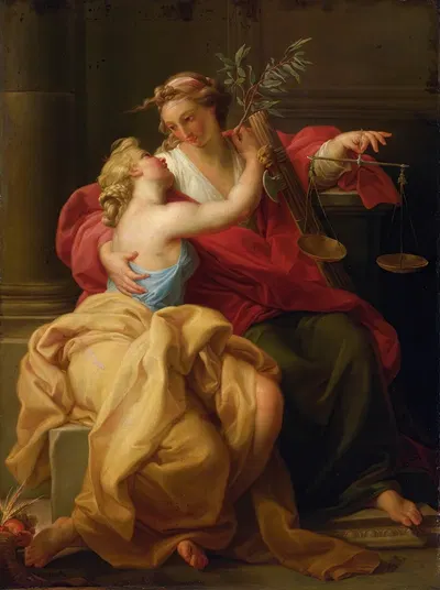Allegory Of Peace And Justice by Circle Of Pompeo Batoni — digital art print download
