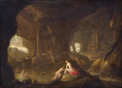 Bathing Nymphs in a Landscape by Корнелис Ван Поеленбурх, 1609 – 1795 — digital art print download