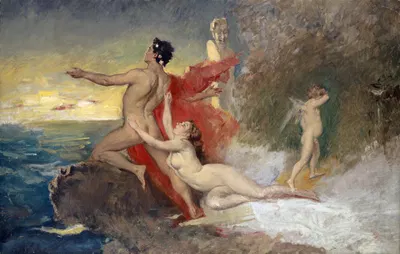 Odysseus and Calypso by Франк Бухсер, 1872 — digital art print download