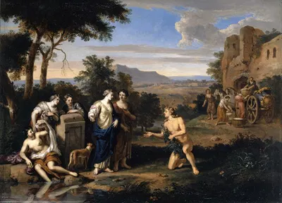Ulysses and Nausicaa in an Arcadian Landscape by Жерар Хоэт — digital art print download
