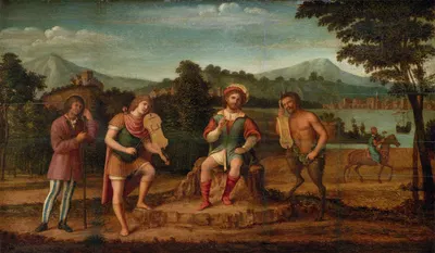The Judgement of Midas. The Musical Contest between Apollo and Marsyas by Giovanni Battista Cima da Conegliano, 1507 – 1509…