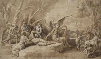 Venus mourning the death of Adonis by Джулио Романо, 1529 – 1539 — digital art print download