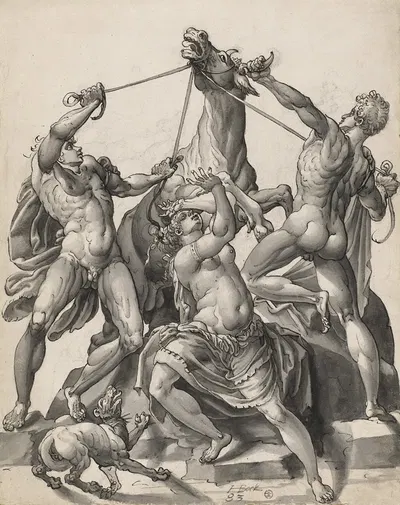 The Farnese Bull by Ганс Бок старший, 1583 — digital art print download