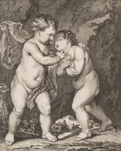 L'enfant qui joue avec l'Amour by Йохан Фредерик Клеменс, 1768 – 1770 — digital art print download