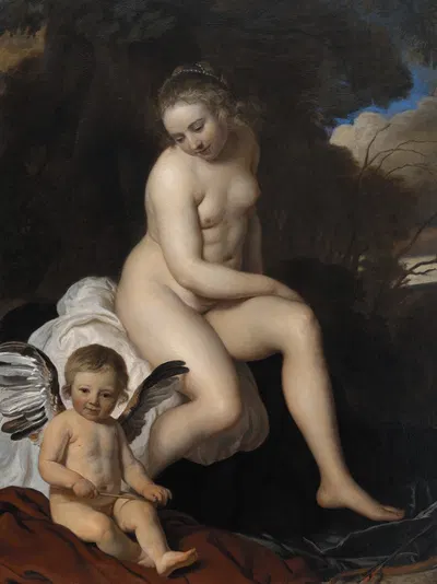 Venus and Cupid by Якоб Ван Лоо, 1628 – 1670 — digital art print download