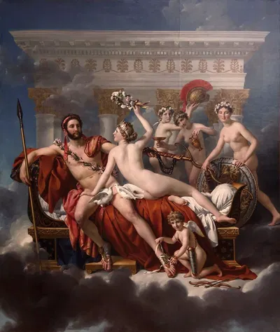 Mars Being Disarmed By Venus by Жак Луи Давид, 1824 — digital art print download