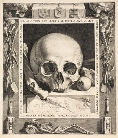 Death's Head by Jan Saenredam, 1599 – 1604 — digital art print download