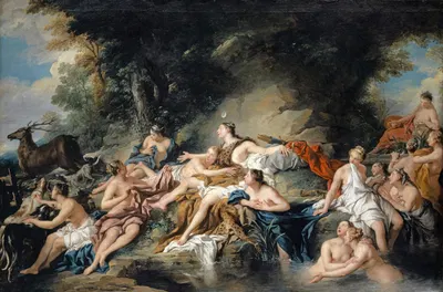 Diana and Actaeon by Жан-Франсуа де Труа, 1734 — digital art print download