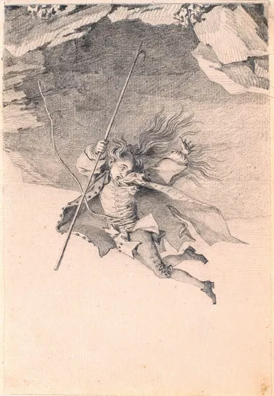 Niels Klim plunging into the underworld by Йенс Юэль, 1786 – 1788 — digital art print download