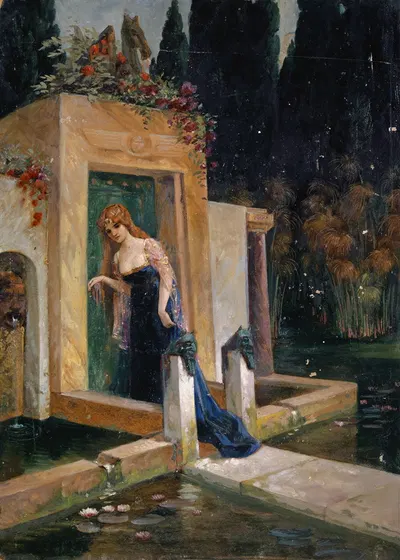 Vivian at Merlin's Tomb by Иоганн Якоб Шнайдер, 1904 — digital art print download