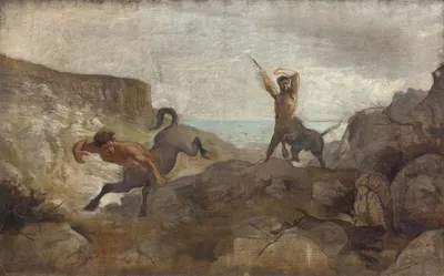 Centaurs Hunting Boars by Людвиг Абелин Шу, 1865 - 1867 — digital art print download