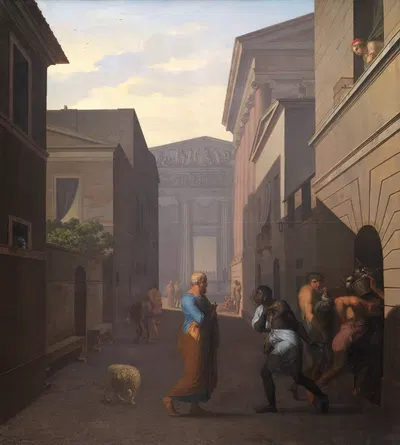 Simo and his former slave Sosia. From Terence´s Andria. by Nicolai Abildgaard, 1803 — digital art print download