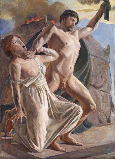 Prometheus steals the fire by Пуль Симон Кристиансен, 1906 – 1917 — digital art print download