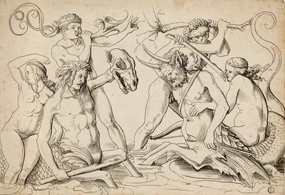 Clash of the Sea Gods by Urs Graf, 1510 — digital art print download