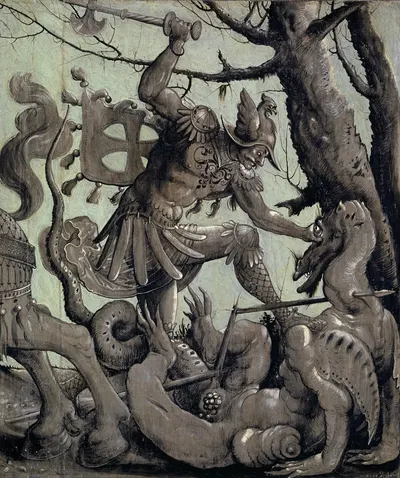 Saint George Fighting the Dragon by Urs Graf, 1520 — digital art print download