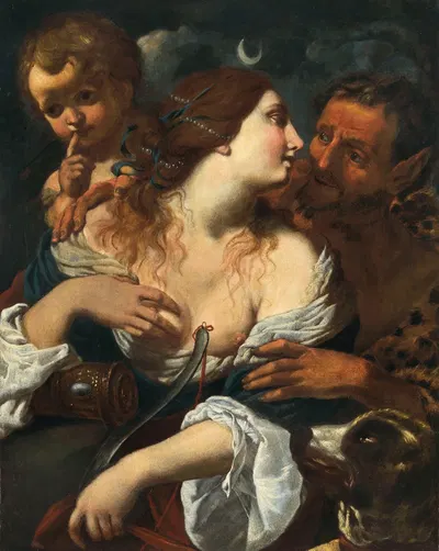 Diana, a Satyr and Cupid by Alessandro Rosi — digital art print download