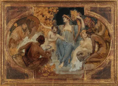 Allegory, ceiling sketch by Алойс Ханс Шрам — digital art print download