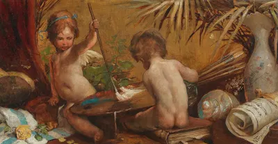 Allegory of Painting by Анджело Трентин, 1880 — digital art print download