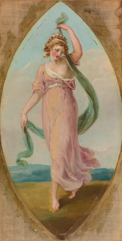 Muse with a flowing cloth by Circle of Angelica Kauffmann — digital art print download