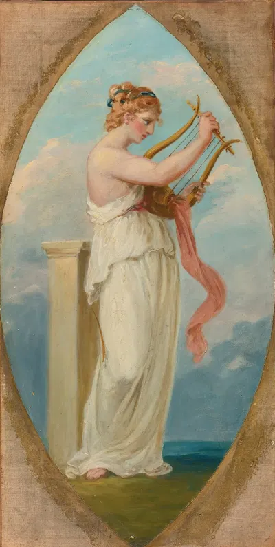 Muse with a harp by Circle of Angelica Kauffmann — digital art print download