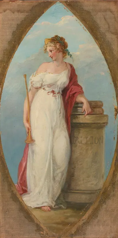 Muse with a trumpet by Circle of Angelica Kauffmann — digital art print download