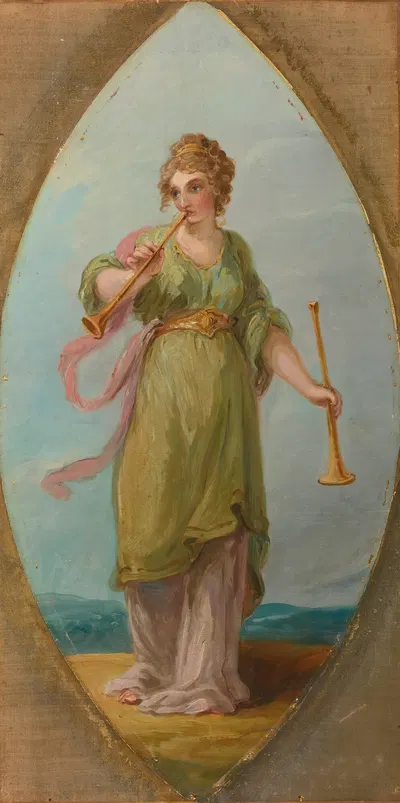 Muse with two trumpets by Circle of Angelica Kauffmann — digital art print download