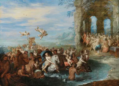 Feast of the gods, with the Marriage of Neptune and Amphitrite by Follower of Jan Brueghel the Elder — digital art print…