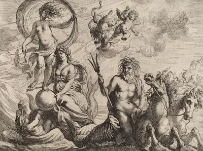 Neptune with Two Horses on the Sea by Cornelis Schut — digital art print download