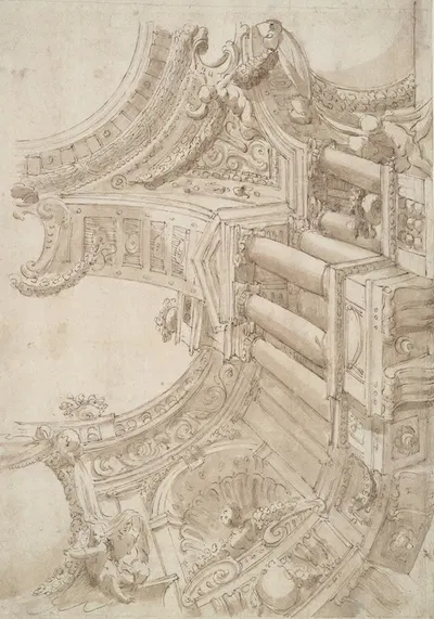 Architectural Study by Ferdinando Galli Bibiena — digital art print download